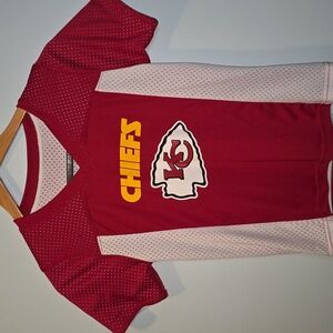 Kids Kansas City Chiefs NFL Flag Football Jersey Set Red‎ White Mesh Shirts